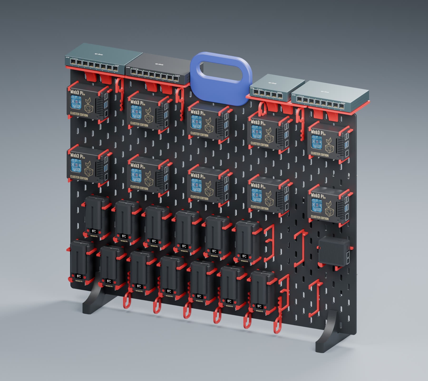 3D render of the whole board in perspective